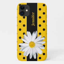 Polka-Dots schwarz und gelb, Daisy iPhone 11 Fall Case-Mate iPhone Hülle