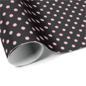 Polka Dots, schwarz und leicht rosa Geschenkpapier (Rolleneckpunkt)