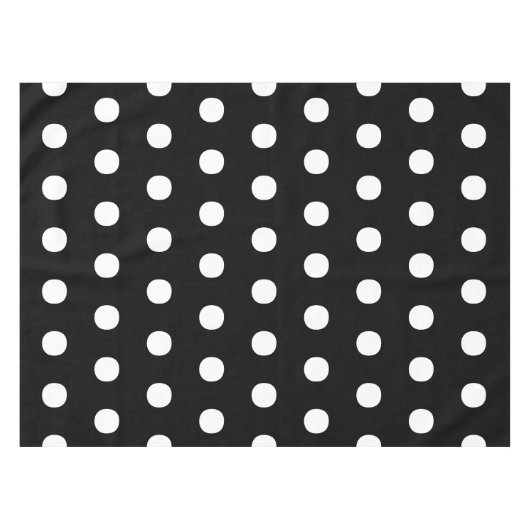 Polka dots Schwarz-Weiß elegante große kühn Tischdecke (Vorderseite (Horizontal))