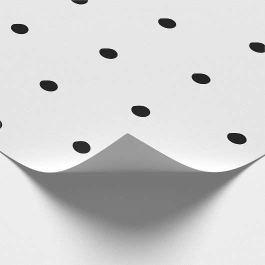 Polka dots Schwarz-Weiß fett Muster elegant Geschenkpapier (Ecke)