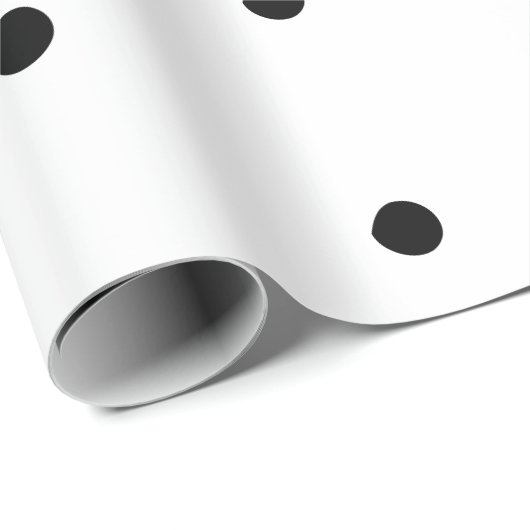 Polka dots Schwarz-Weiß fett Muster elegant Geschenkpapier (Rolleneckpunkt)