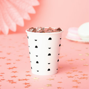Polka dots Schwarz-Weiß fett Muster elegant Pappbecher
