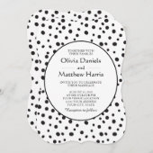 Polka dots. Schwarz-Weiß-Hochzeit Einladung (Vorne/Hinten)
