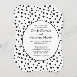 Polka dots. Schwarz-Weiß-Hochzeit Einladung