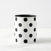 Polka Dots Schwarz-weiß Retro Tasse (Zentrum)