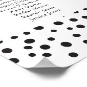 Polka dots. Schwarz-Weiß-Sitzkarten Poster (Ecke)
