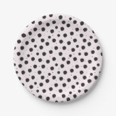 Polka dots Sie bindet das Brautparty des Knotens Pappteller (Vorderseite)