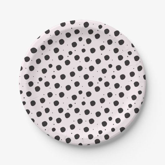 Polka dots Sie bindet das Brautparty des Knotens Pappteller (Vorderseite)