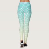 Polka Dots Sky Blue Gradient Leggings (Rückseite)