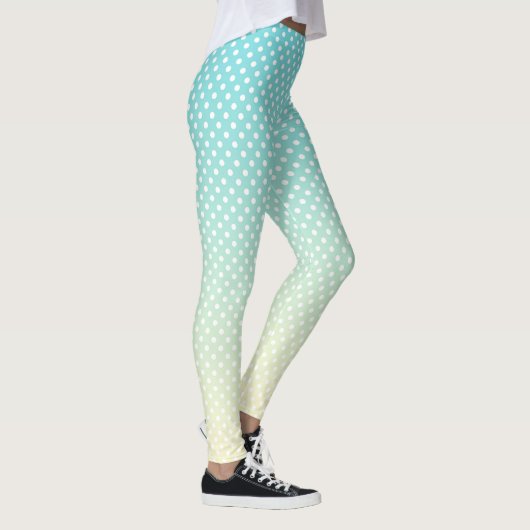 Polka Dots Sky Blue Gradient Leggings (Rechts)