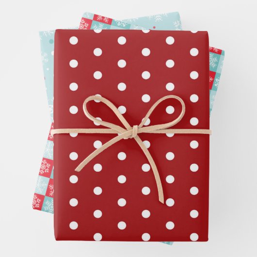 Polka Dots & Snowflakes Geschenkpapier Set (Beispiel)