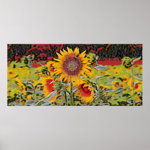 Polka-dots-Sonnenblume Poster