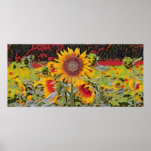 Polka-dots-Sonnenblume Poster (Vorne)