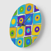 Polka Dots & Squares Art Clock Große Wanduhr (Winkel)