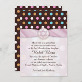 Polka dots, Star von David Bat Mitzvah Einladung (Vorne/Hinten)