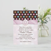 Polka dots, Star von David Bat Mitzvah Einladung (Stehend Vorderseite)
