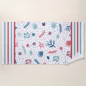 Polka Dots, Streifen, Fisch und Korallen Strandtuch (Vorderseite)