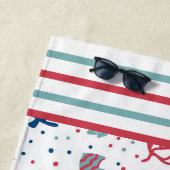Polka Dots, Streifen, Fisch und Korallen Strandtuch (Beispiel)
