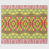 Polka Dots, Streifen, Karo, rot, gelb grün Geschenkpapier (Flach)