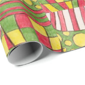 Polka Dots, Streifen, Karo, rot, gelb grün Geschenkpapier (Rolleneckpunkt)