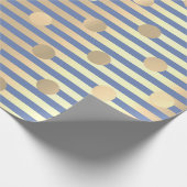 Polka Dots Stripes Champaigne Geschenkpapier (Ecke)