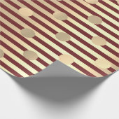 Polka Dots Stripes Champaigne Gold Burgundy Maroon Geschenkpapier (Ecke)