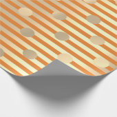 Polka Dots Stripes Champaigne Gold Cornwall Orange Geschenkpapier (Ecke)