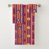 Polka Dots & Stripes, Lila, Orange, Fuchsia Badhandtuch Set (Insitu)