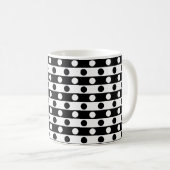 Polka Dots & Stripes Muster - Schwarz & Weiß Kaffeetasse (VorderseiteRechts)