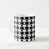 Polka Dots & Stripes Muster - Schwarz & Weiß Kaffeetasse (Vorderseite Links)