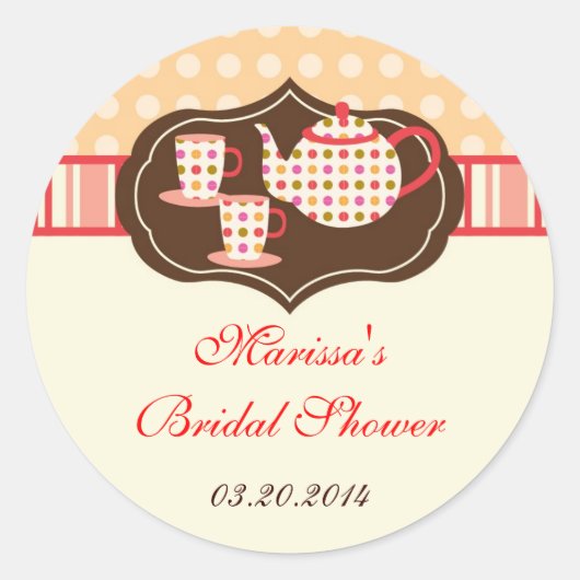 Polka Dots Tea Pot Sticker (Vorderseite)