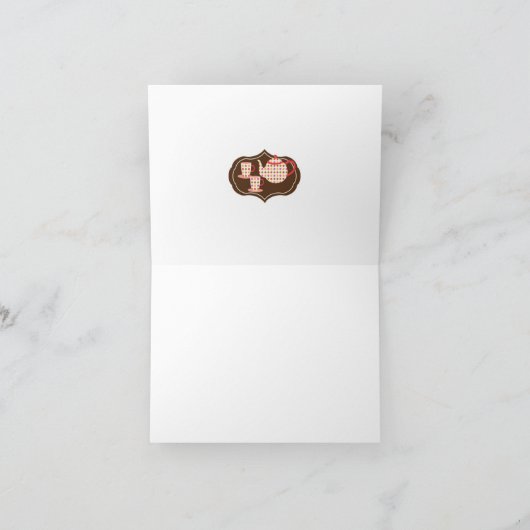 Polka Dots Tee Pot Danke Karte (Innenseite)