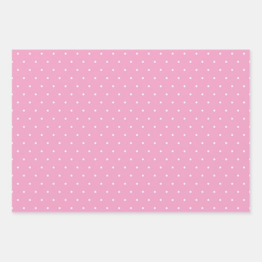 Polka Dots Three Pinks Wrapping Paper Sheets Geschenkpapier Set (Vorderseite 3)