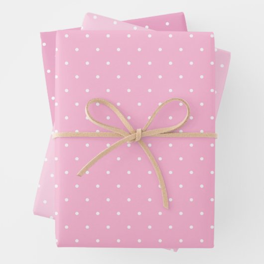 Polka Dots Three Pinks Wrapping Paper Sheets Geschenkpapier Set (Beispiel)