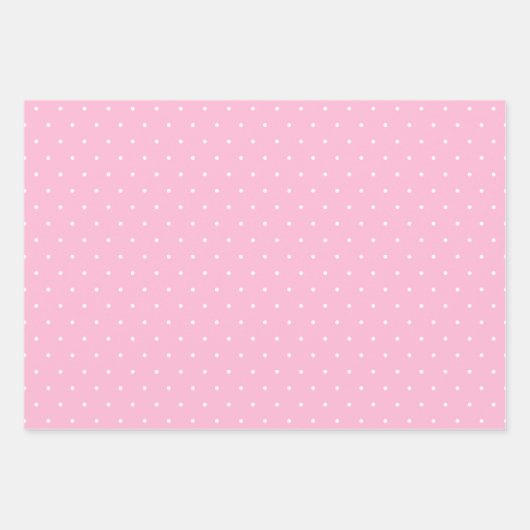 Polka Dots Three Pinks Wrapping Paper Sheets Geschenkpapier Set (Vorderseite)