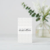 Polka Dots / Trendy Text Overlay / Grau Visitenkarte (Stehend Vorderseite)