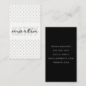 Polka Dots / Trendy Text Overlay / Grau Visitenkarte (Vorne/Hinten)