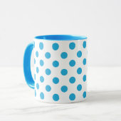 Polka Dots Turquoise aus dem Mittelalter auf der w Tasse (Vorderseite Links)