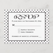 Polka Dots UAWG Black and White Wedding / Party Einladungspostkarte (Vorderseite)