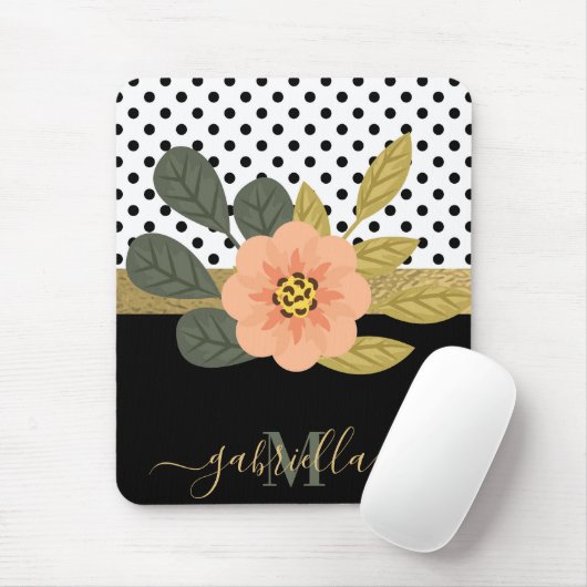 Polka Dots und Floral Mousepad (Mit Mouse)