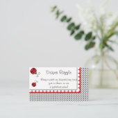 Polka Dots und Niedliche Ladybugs Diaper Raffle Begleitkarte (Stehend Vorderseite)