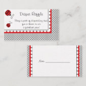 Polka Dots und Niedliche Ladybugs Diaper Raffle Begleitkarte (Vorne/Hinten)