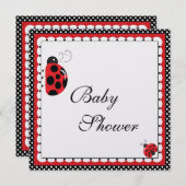 Polka Dots und Niedliche Ladybugs Einladung (Vorne/Hinten)