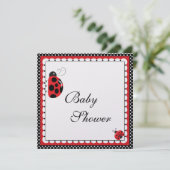 Polka Dots und Niedliche Ladybugs Einladung (Stehend Vorderseite)