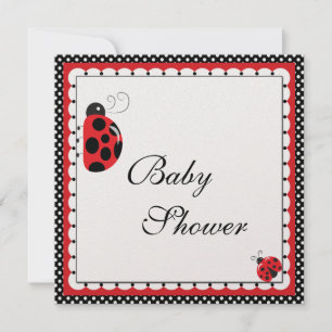 Polka Dots und Niedliche Ladybugs Einladung