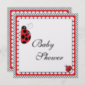 Polka Dots und Niedliche Ladybugs Einladung (Vorne/Hinten)