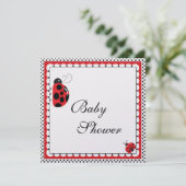 Polka Dots und Niedliche Ladybugs Einladung (Stehend Vorderseite)