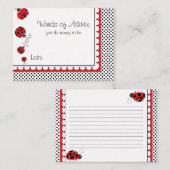 Polka Dots und Niedliche Ladybugs Worte des Ratgeb Hinweiskarte (Vorne/Hinten)