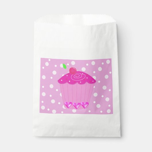 Polka Dots und Pink Cupcake Geschenktütchen (Vorderseite)