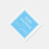 Polka Dots und Ribbon Blue Baby Shower Serviette (Ecke)